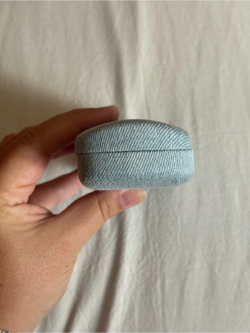 Guess Light Blue Denim Eyewear Case with Red Logo